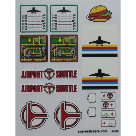 Aufkleber/Sticker passend für LEGO 6399 Town Airport Shuttle Ersatz Precut 1990