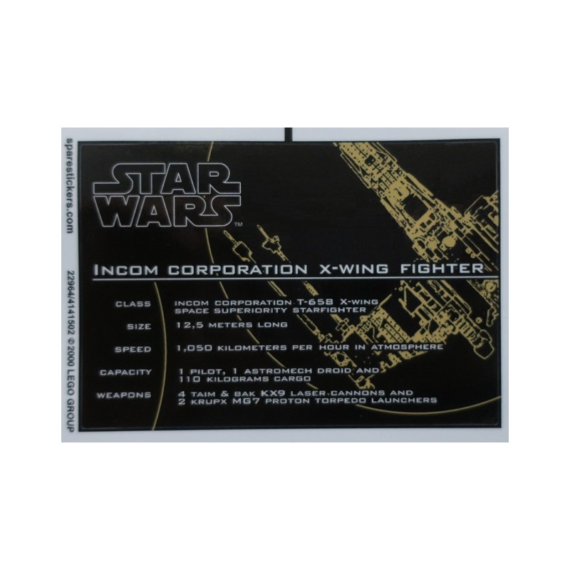 Lego® Star Wars Sticker for 7191 X-Wing 2000 full UCS vinyl cmyk HQ 