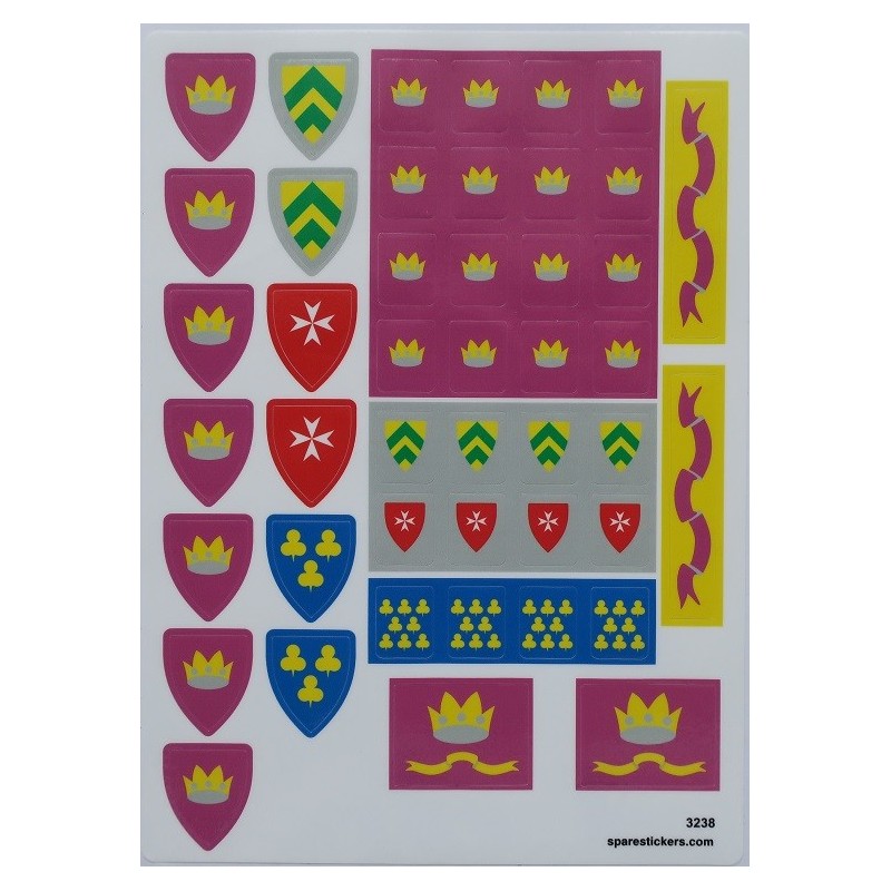 Early Versi Precut Custom Replacement Stickers for Lego Set 375 Castle 1978 