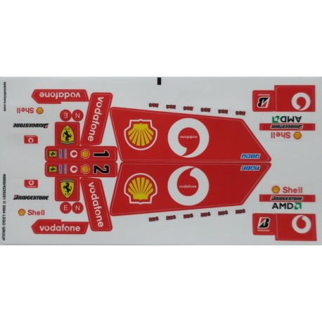 Aufkleber passend für LEGO 8386 Sticker Sheet for Ferrari F1 Racer 1:10 Precut 